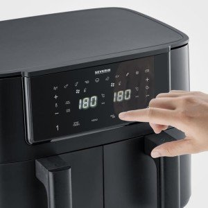 SEVERIN Airfryer FR2463 – 8 l Fassungsvermögen – Doppeltank – 10 Pr...
