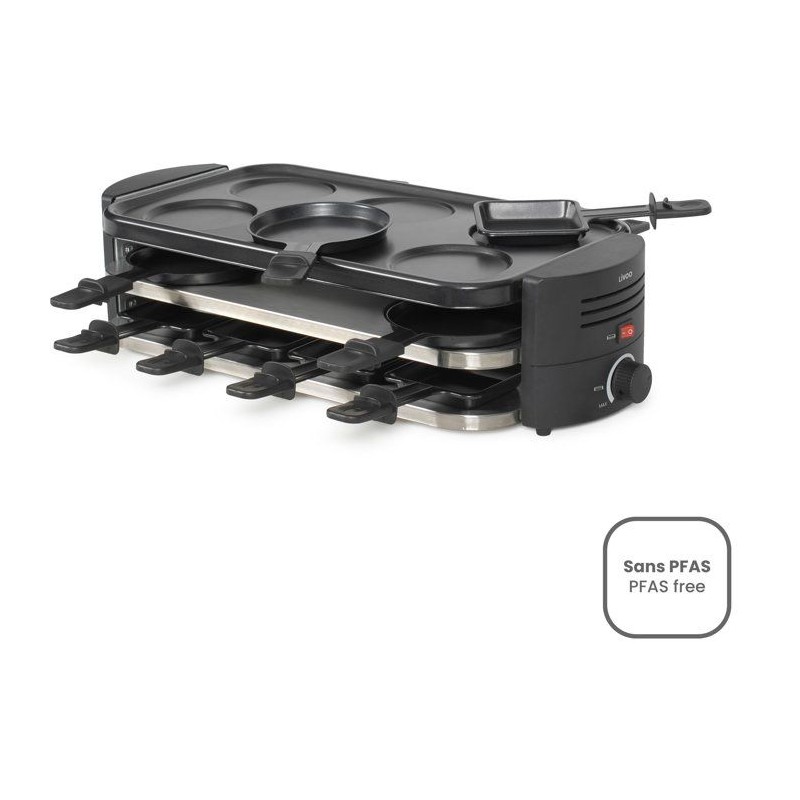 Appareil a raclette, pizzas et crepes 8 personnes - Livoo - DOC337 -