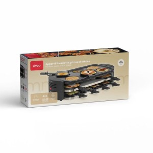 Raclette-, Pizza- und Crêpe-Maker für 8 Personen - Livoo - DOC337 -