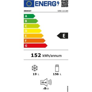 Réfrigérateur - INDESIT - SINS2211B4 - Monoporte - Encastrable - 156 L - Classe E - 54 x 54,5 x 121,5 cm