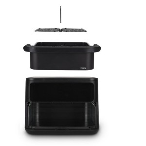 HKoeNIG Ölfreie Fritteuse – FRY960 – 10 l Fassungsvermögen, umbaubar auf 2 x 5 l – 8 Kochprogramme – 2400 W
