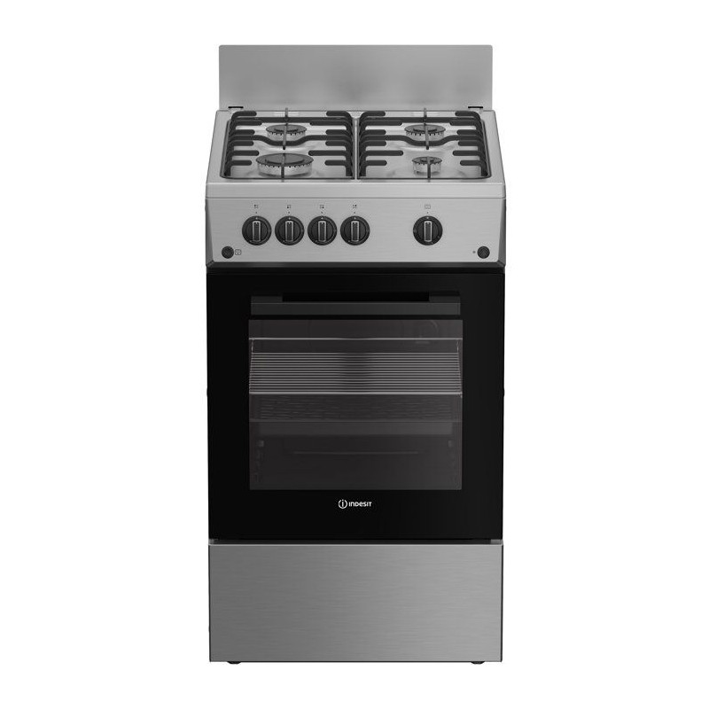 Cuisiniere a gaz - INDESIT - I5G1KMS - 4 foyers - 10,4 KWh - L50 cm - Silver