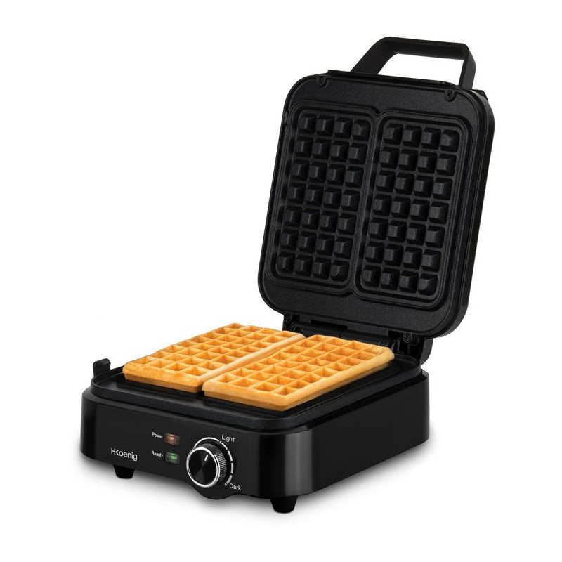 Gaufrier compact - HKoeNIG - GFX420 - 1200 W - Température réglable - Noir