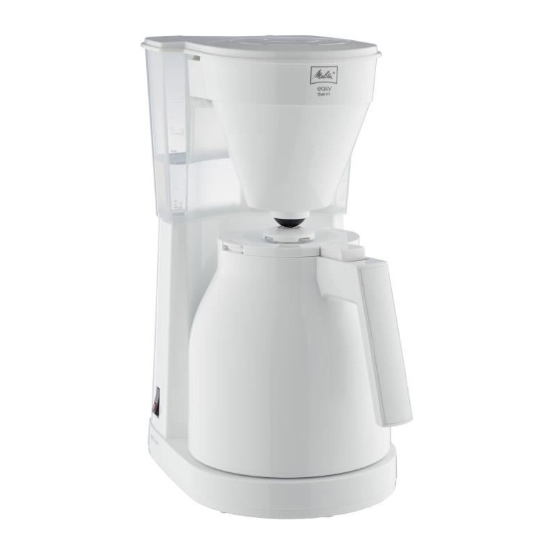 Melitta Easy Therm II 1023-05 Blanc - Cafetiere - Thermo-pot a commande a une main, réservoir d'eau transparent