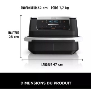 Friteuse sans huile NINJA - Foodi Max Dual Zone AF550EU - Capacité 6,6L - 2470W - Noir