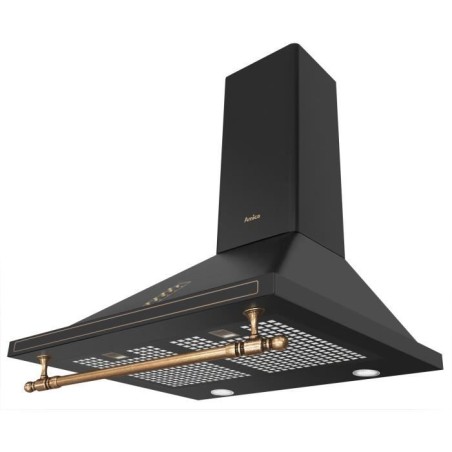 Dekorative Retro-Wandhaube - AMICA - OKC6212RA - 76/104 x 60 x 50 cm - Schwarz