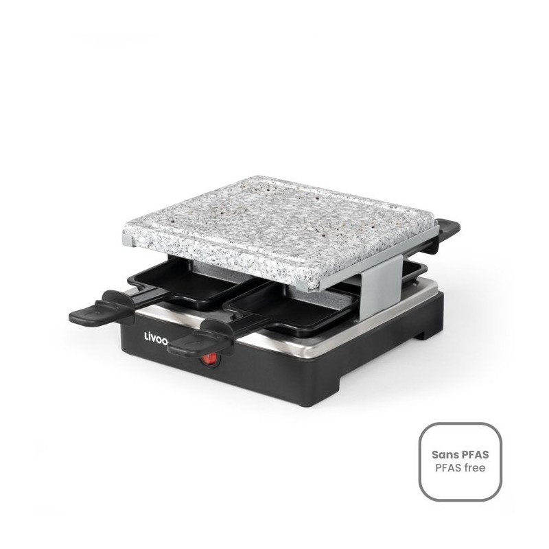 Appareil a raclette - LIVOO - DOC242 - 4 personnes - 600 W - Plateau amobible en granit