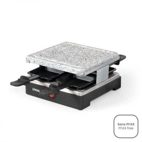 Appareil a raclette - LIVOO - DOC242 - 4 personnes - 600 W - Plateau amobible en granit