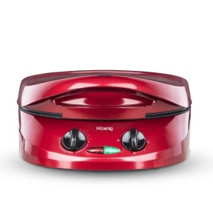 Appareil a tarte express HKoeNIG - TRT180 - Four a Pizza - Multicuiseur Multifonction - Température jusqu'a 210°C - Rouge - 18