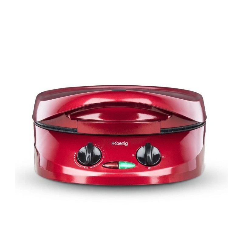 Appareil a tarte express HKoeNIG - TRT180 - Four a Pizza - Multicuiseur Multifonction - Température jusqu'a 210°C - Rouge - 18