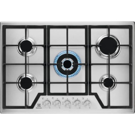 ELECTROLUX KGS7536SX - Built-in gas hob - 5 burners - L 75 x D52cm - Stainless steel - Cast iron grids