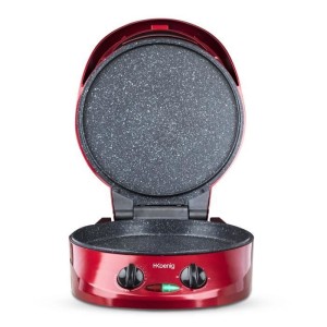 Appareil a tarte express HKoeNIG - TRT180 - Four a Pizza - Multicuiseur Multifonction - Température jusqu'a 210°C - Rouge - 18