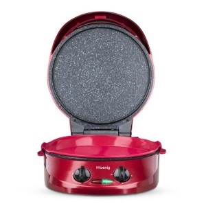 Appareil a tarte express HKoeNIG - TRT180 - Four a Pizza - Multicuiseur Multifonction - Température jusqu'a 210°C - Rouge - 18