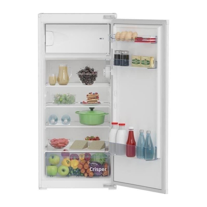 Réfrigérateur - BEKO - BSSA210K4SN - 1 porte - Intégrable - 175 L (156 L + 19 L) - Largeur 54 cm - Froid statique - Classe E