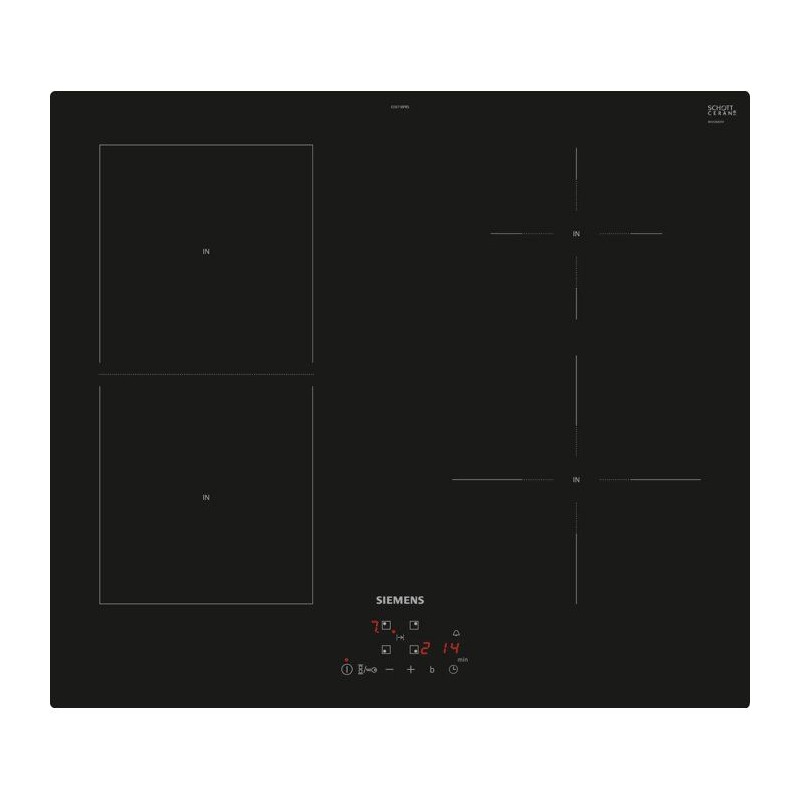 Plaque de cuisson a induction Siemens - 4 feux - 60 cm - EE611BPB5E IQ500