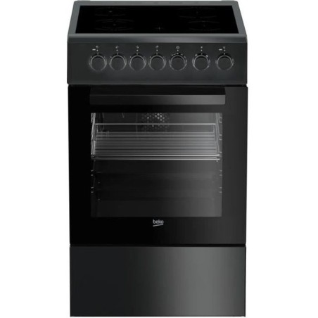 BEKO FSS57100GAC - Freistehender Herd - 4 Ceranfelder - Heißluftofen - 65 L - B 50 x H 85 cm - Anthrazit