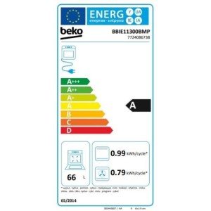 Einbaubackofen – 3D-Heizung – BEKO – BBIE11300BMP – Schwarz – 66 l – GIFAM-Kalttür – 59,4 x 56,7 x 59,5 cm