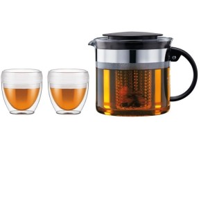 Filter teapot - BODUM - BISTRO SET - 1.0 l plastic + 2 double wall ...