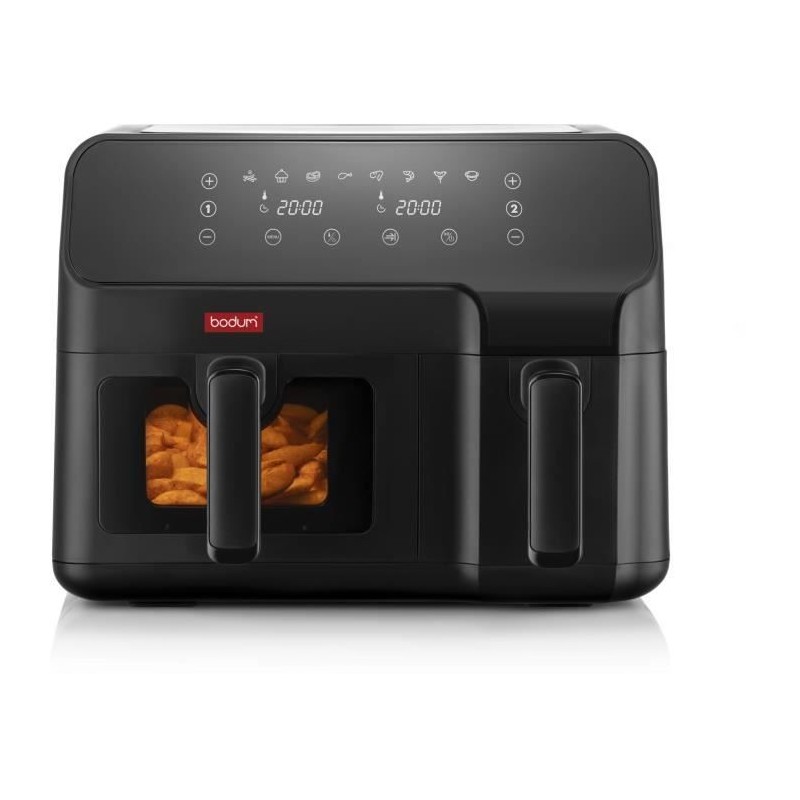 Ölfreie Fritteuse – BODUM – Doppelkammer 3,2 l und 5,1 l – 2700 W – Schwarz