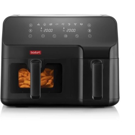 Ölfreie Fritteuse – BODUM – Doppelkammer 3,2 l und 5,1 l – 2700 W – Schwarz
