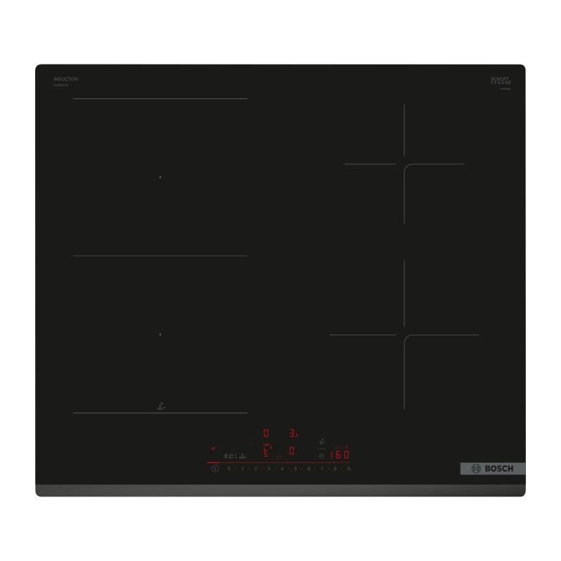 Induction hob 60cm - BOSCH SER6 - PVS63KHC1E Black - 4 burners - Home Connect - L592xP522 mm