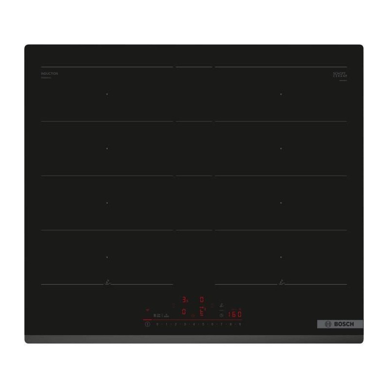 Table induction 60cm - BOSCH SER6 - PXY63KHC1E Noir - 4-foyers - Home Connect