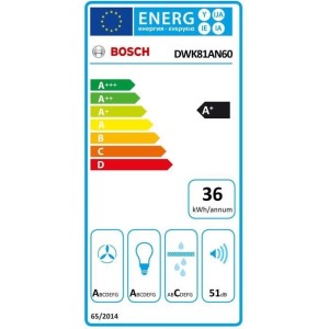 Wanddekorhaube - geneigtes Glas - BOSCH SER6 - DWK81AN60 Schwarz - Home Connect - L: 790 mm x T: 433 mm