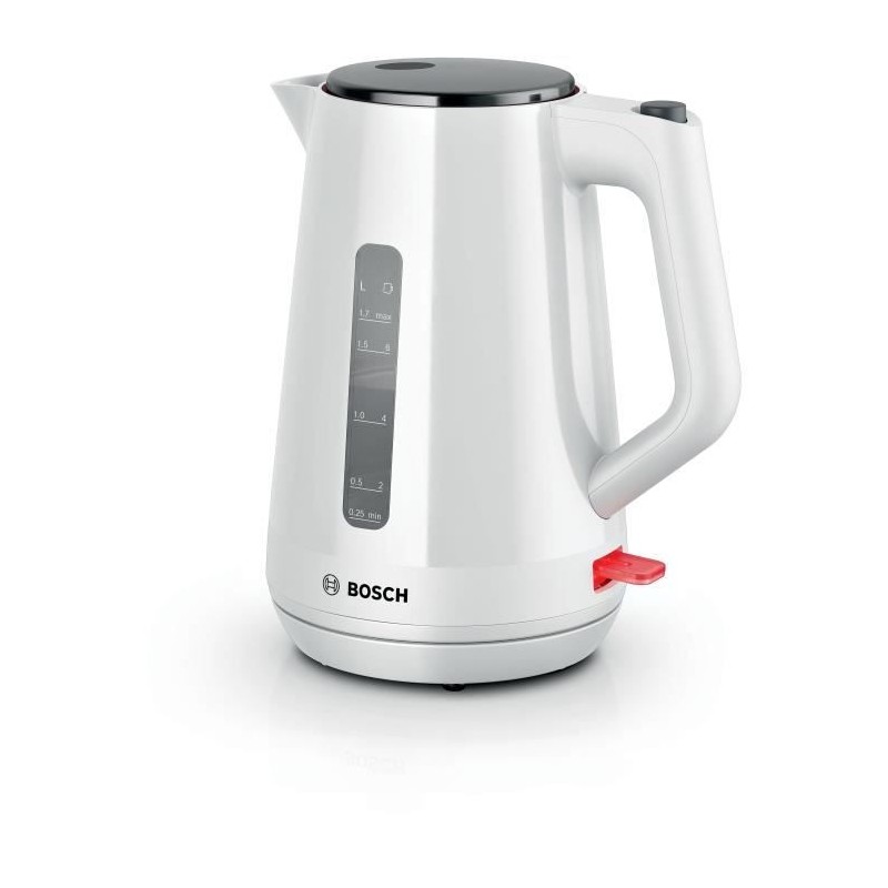 Bouilloire - BOSCH - TWK1M121 MyMoment - Blanche - capacité 1,7L - base 360° - rangement du cordon -3 sécurités automatiques