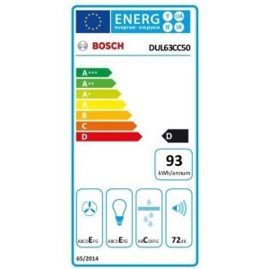 Classic Wall Hood Bosch Dul63cc50 - L 60 cm - Stainless steel - Evacuation / Recycling - 350 m³ Air / h max in evacuation - 72