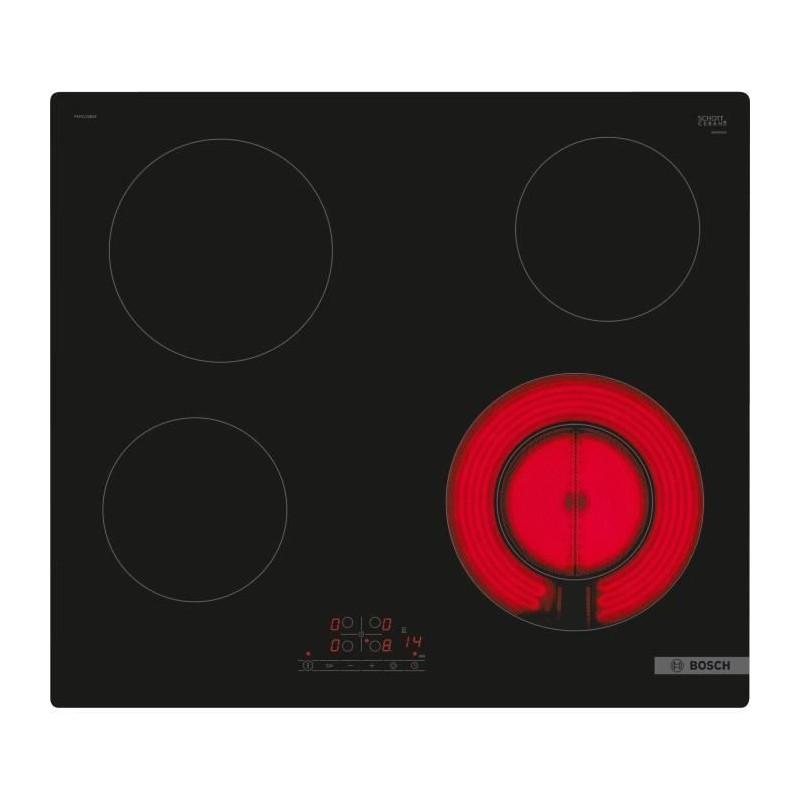 Vitro Tabelle 60cm Bosch - PKF611BB8E - Befehlstyp: An der Vorderseite - Design: ohne Rahmen - Doppelzone - Schwarz