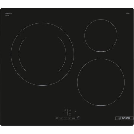 Table induction 60cm - BOSCH PUJ611BB5E SER4 Noir - 3 foyers - L592xP522 mm