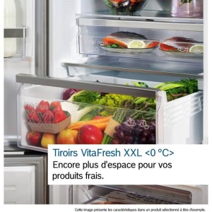 Réfrigérateur combiné - BOSCH - KGN49AIBT - Classe B - 440 L - 203 x 70 x 66,70 cm - Acier brossé
