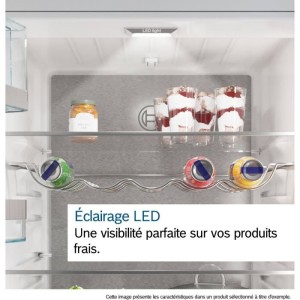 Réfrigérateur combiné - BOSCH - KGN56XLEB - Classe E - 508L - 193 x 70 x 80 cm - Inox
