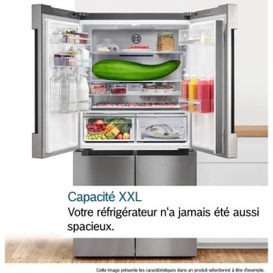 Kombinierter Kühlschrank - BOSCH SER4 - KFN96AXEA - Mehrtürig - Klasse E - 605 l - 183 x 90,5 x 73,1 cm - Gebürsteter Stahl