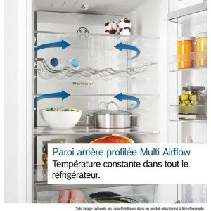Réfrigérateur combiné - BOSCH - KGN36VXCT - Classe C - 321 L - 186 x 60 x 66,50 cm - Acier brossé noir