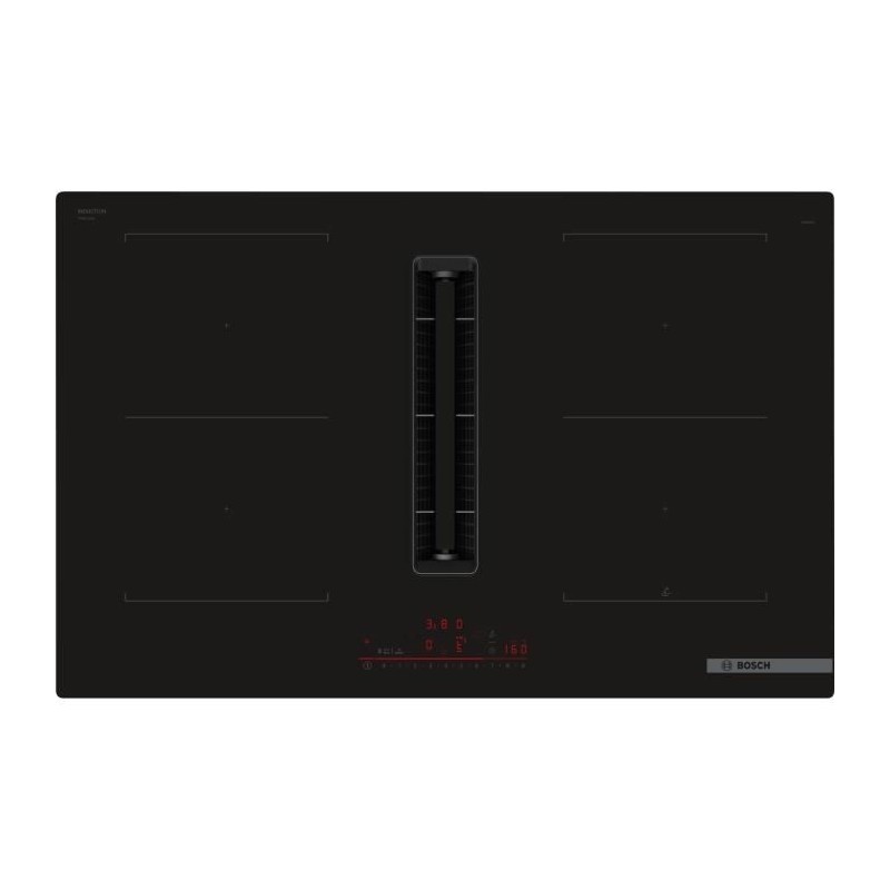 Aspirante-Induktionskochfeld – BOSCH SER6 – PVQ811H26E Schwarz – 4 Brenner – Home Connect – L802 x T522 mm
