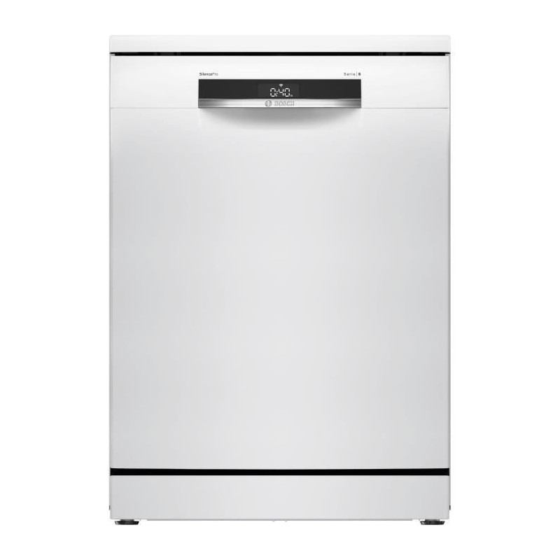 BOSCH SSMS6ZCW12F SER6 Freistehender Geschirrspüler - 14 Gedecke - Induktion - L60cm - 38 dB - Besteckschublade - Weiß