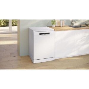 BOSCH SSMS6ZCW12F SER6 Freistehender Geschirrspüler - 14 Gedecke - Induktion - L60cm - 38 dB - Besteckschublade - Weiß