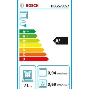 Einbaubackofen – Pyrolyse-Selbstreinigung – BOSCH Serie 6 – HBG578ES7 – Edelstahl – 59,4 x 54,8 x 59,5 cm