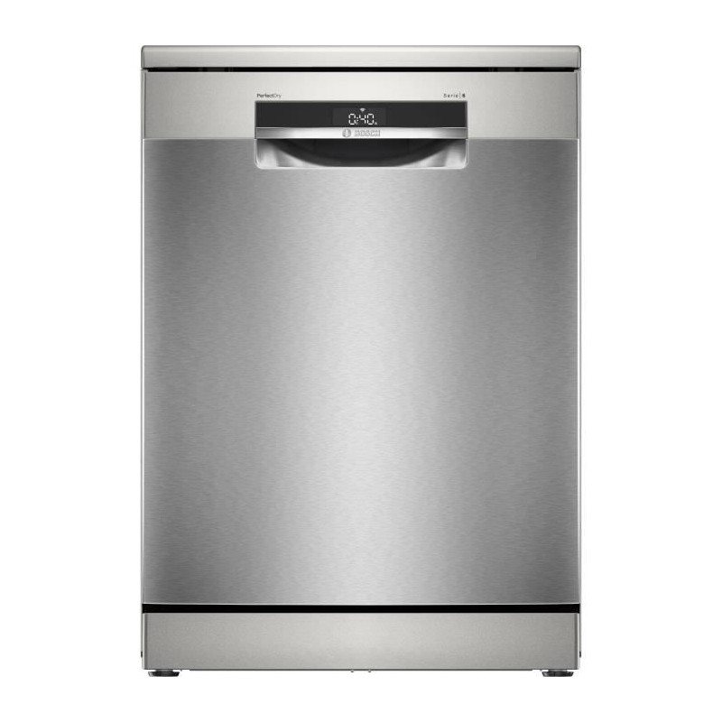 Lave-vaisselle pose libre BOSCH SMS6ZCI11F SER6 - 14 couverts - Induction - L60cm - 40 dB - Classe B - tiroir a couverts - Acier