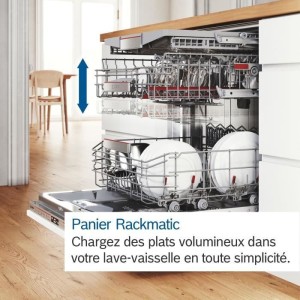 Lave-vaisselle pose libre BOSCH SMS6ZCI11F SER6 - 14 couverts - Induction - L60cm - 40 dB - Classe B - tiroir a couverts - Acier