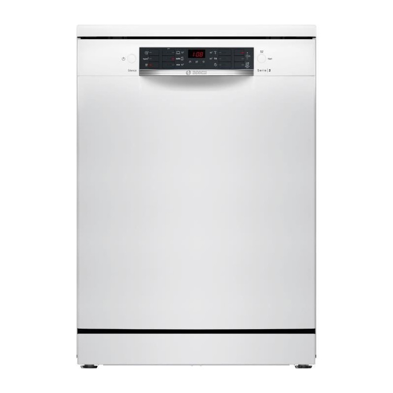 Lave-vaisselle pose libre BOSCH SMS26AW01F SER2 - 12 couverts - Induction - L60cm - 48 dB - Blanc