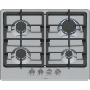Table de cuisson a gaz - BOSCH Série 4 - 4 foyers - 52 x 58,2 x 4,5 cm - PGP6B5K90 - Inox