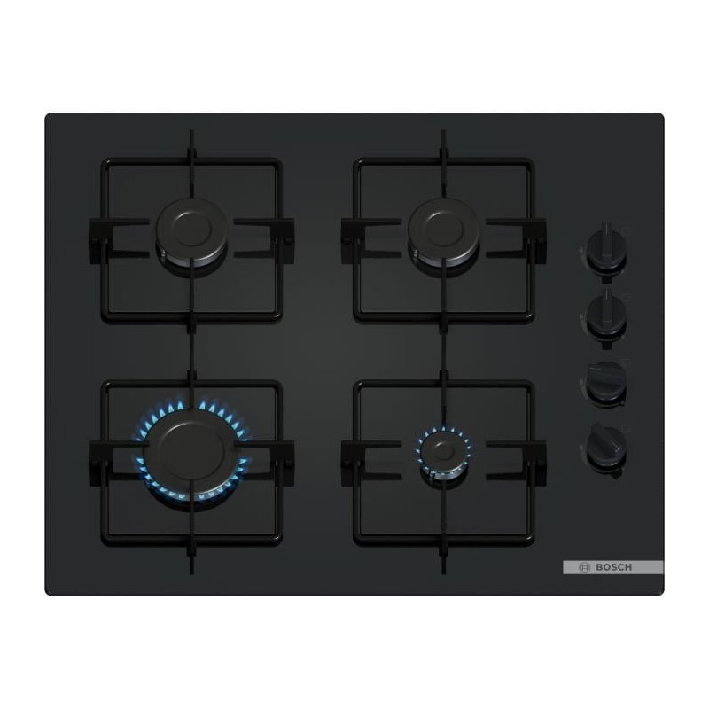 Gaskochfeld - BOSCH Serie 2 - 4 Brenner - 52 x 59 x 5,4 cm - POP6B6K30 - Schwarz