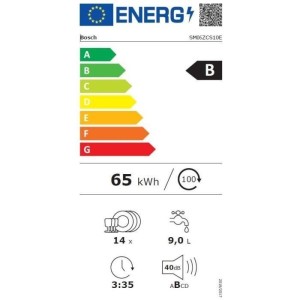 Lave-vaisselle semi-encastrable BOSCH SMI6ZCS10E SER6 - 14 couverts - Induction - L60cm - 40 dB - Classe B - tiroir - Acier Bros
