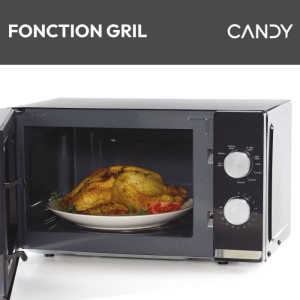 Micro-ondes Gril CANDY CMG20TNMB Moderna 20L 700W - Gril 900W - UI mécanique 6 niveaux de puissance - Fonction Décongélation