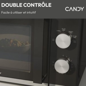 Micro-ondes CANDY Moderna CMW20TNMB 700 W 20L Noir - Fonction Décongélation - Plateau Tournant en Verre - 6 Niveaux de Puissan