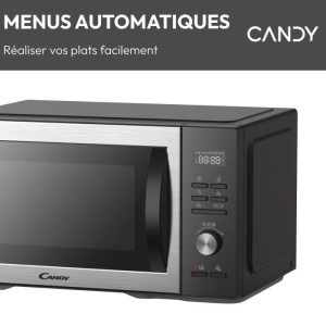 Micro-ondes CANDY Essenza CMCA29EDLB 1000W 29L Digital Noir - Combiné a chaleur tournante - 5 Niveaux de Puissance -10 Menus Au