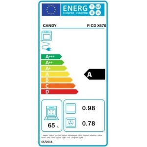 Pyrolyseofen - Candy FICD x676 rotierende Wärme - Edelstahl und Schwarz - Klasse A.