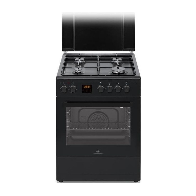 Cuisiniere gaz CONTINENTAL EDISON CECG60FCB1 - 4 feux - L59,8 x P61 xH83cm- Noir